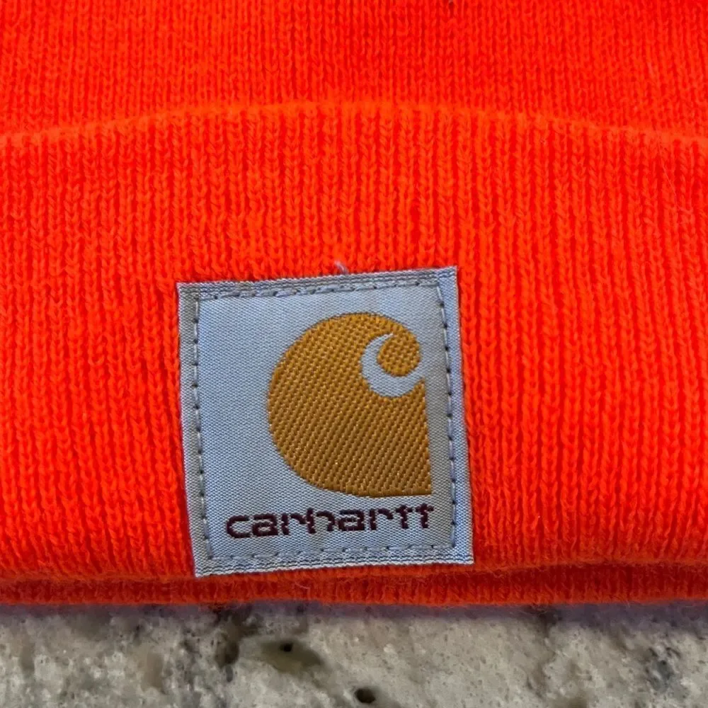 Carhartt Bright Neon Orange knit Beanie -Toddler Model AH8905
